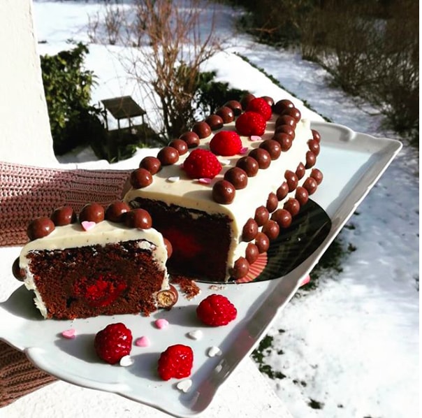 Gâteau surprise chocolat-framboise